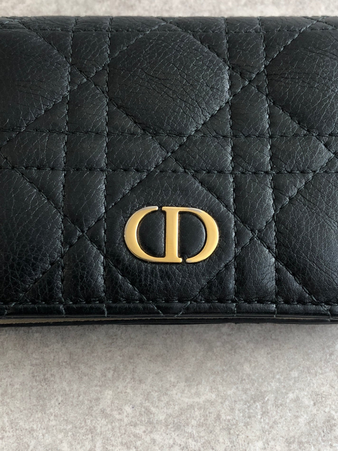 Christian Dior CD Logo Folded Wallet Black Vintage amw4xa