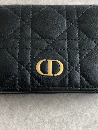 Christian Dior CD Logo Folded Wallet Black Vintage amw4xa