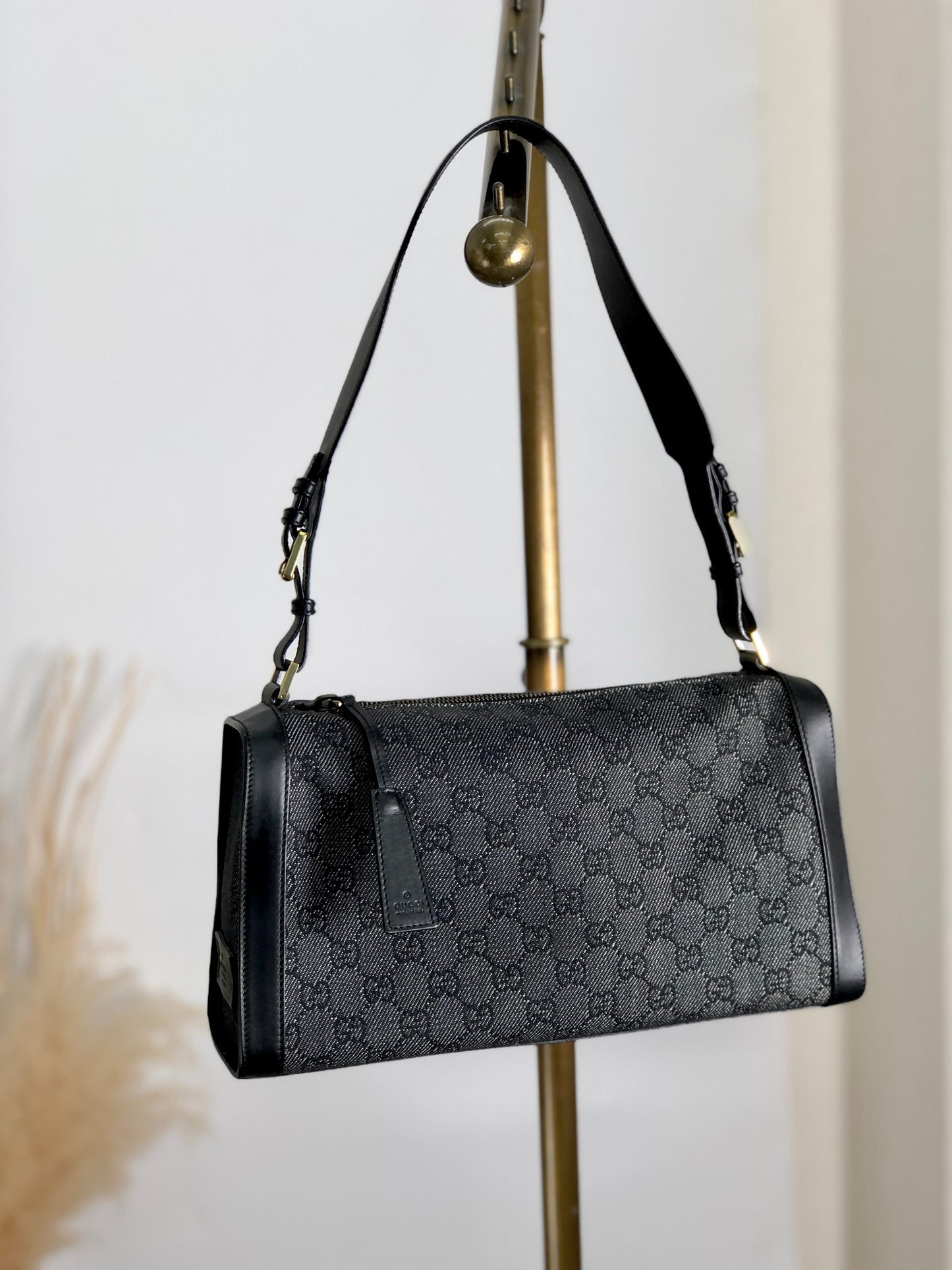 GUCCI GG Canvas Shoulder bag Black Vintage bmvpb5