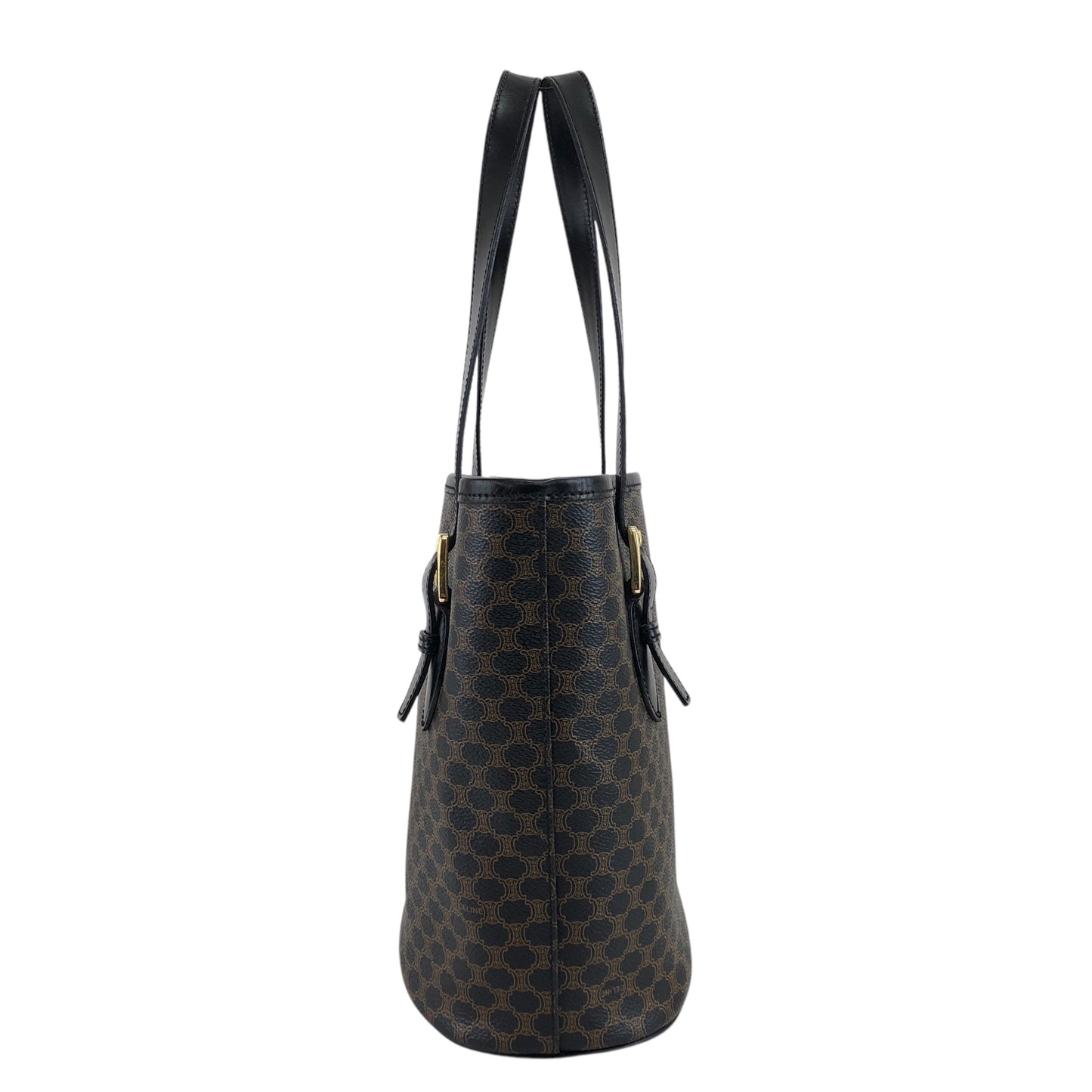 CELINE Macadam Handbag Shoulder bag Black Vintage 66gp7x