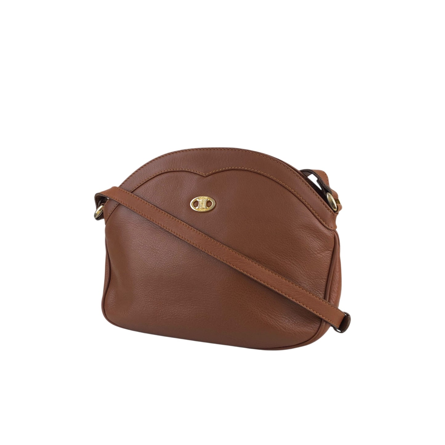 CELINE Blason Shoulder bag Brown Vintage 5amhvr