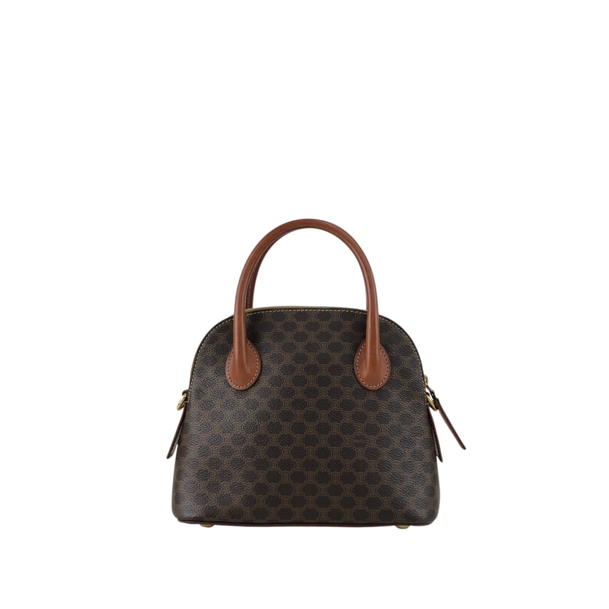 CELINE Macadam Two-way Handbag Shoulder bag Brown Vintage cwamvm
