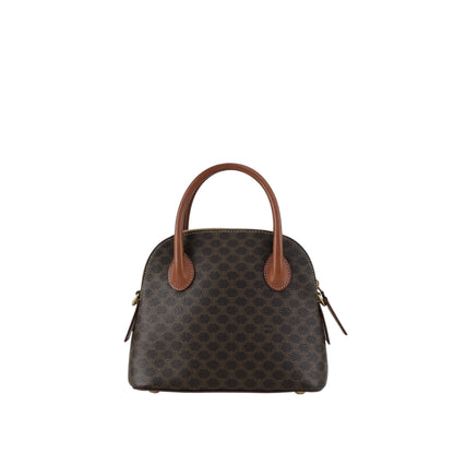 CELINE Macadam Two-way Handbag Shoulder bag Brown Vintage cwamvm
