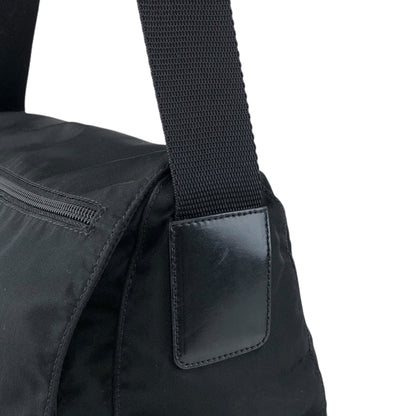PRADA Tessuto Triangle Logo Shoulder bag Black Vintage wm6a24