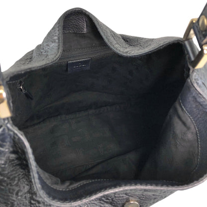 GUCCI Logo Shoulder bag Hobobag Black Vintage f2bysj
