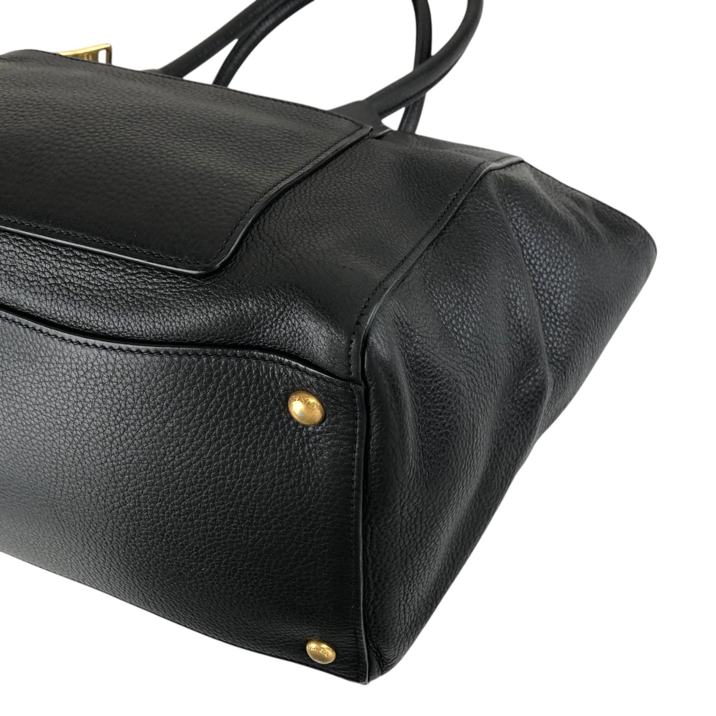 PRADA Triangle Logo Two-way Handbag Shoulder bag Black Vintage ux6vuz