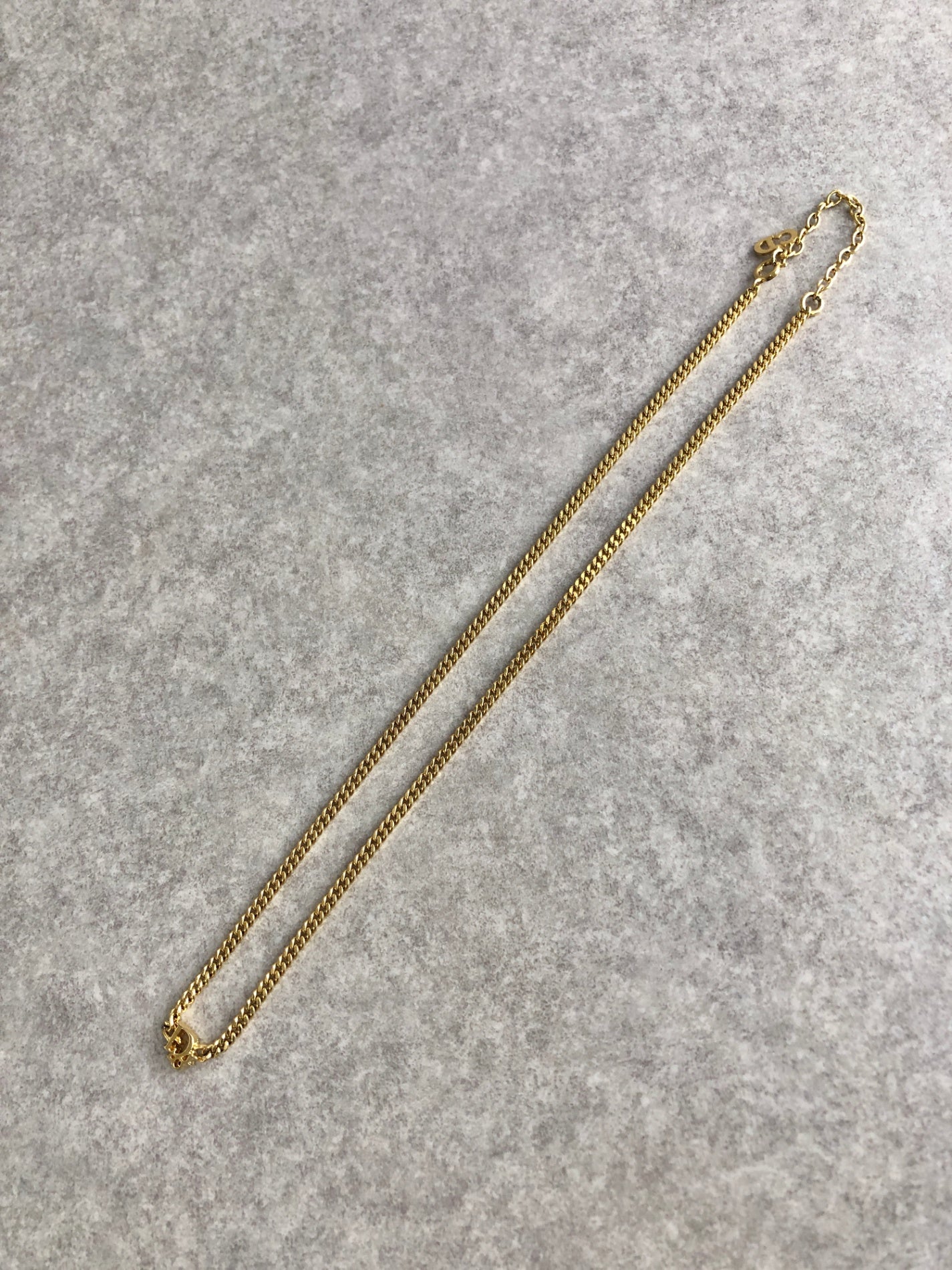 Christian Dior Logo Motif Necklace Gold Vintage t2hpp4