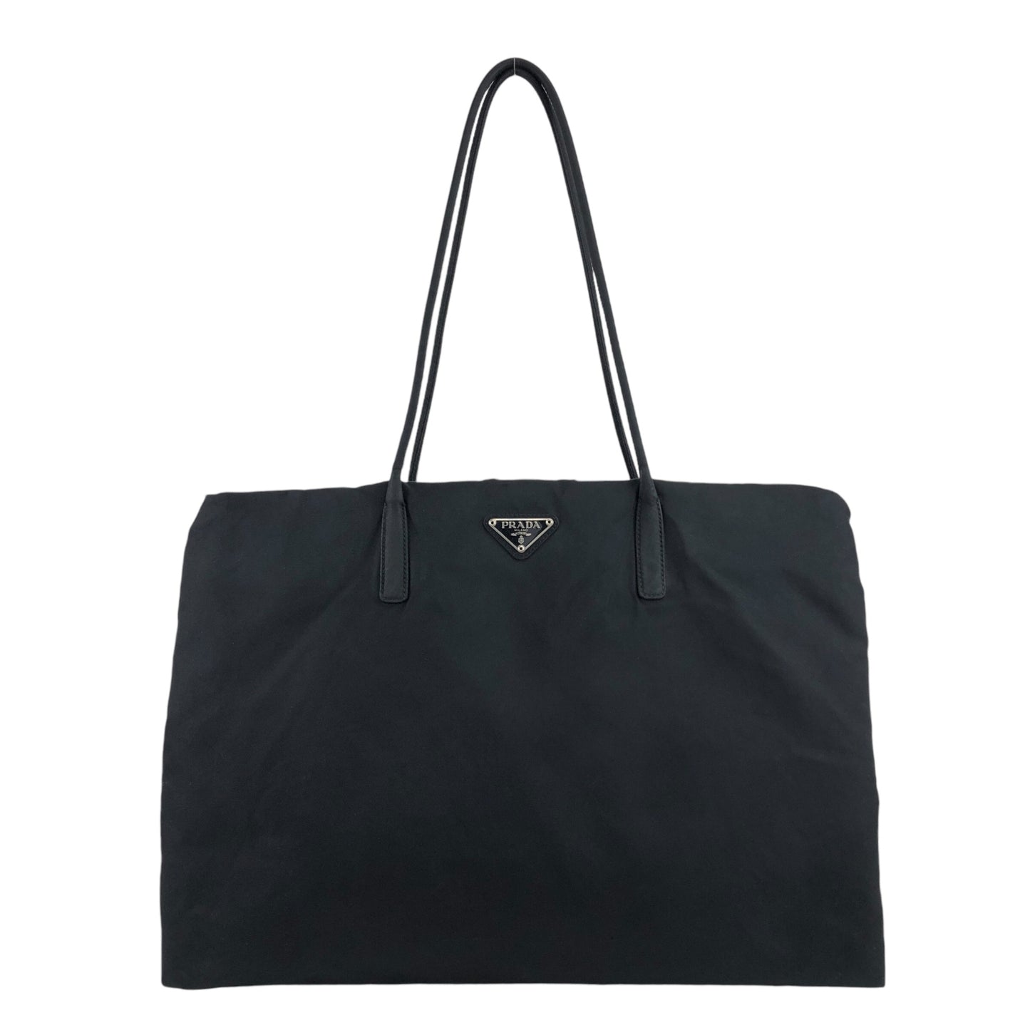 PRADA Triangle Logo Shoulder bag Totebag Black Vintage c5nmsh