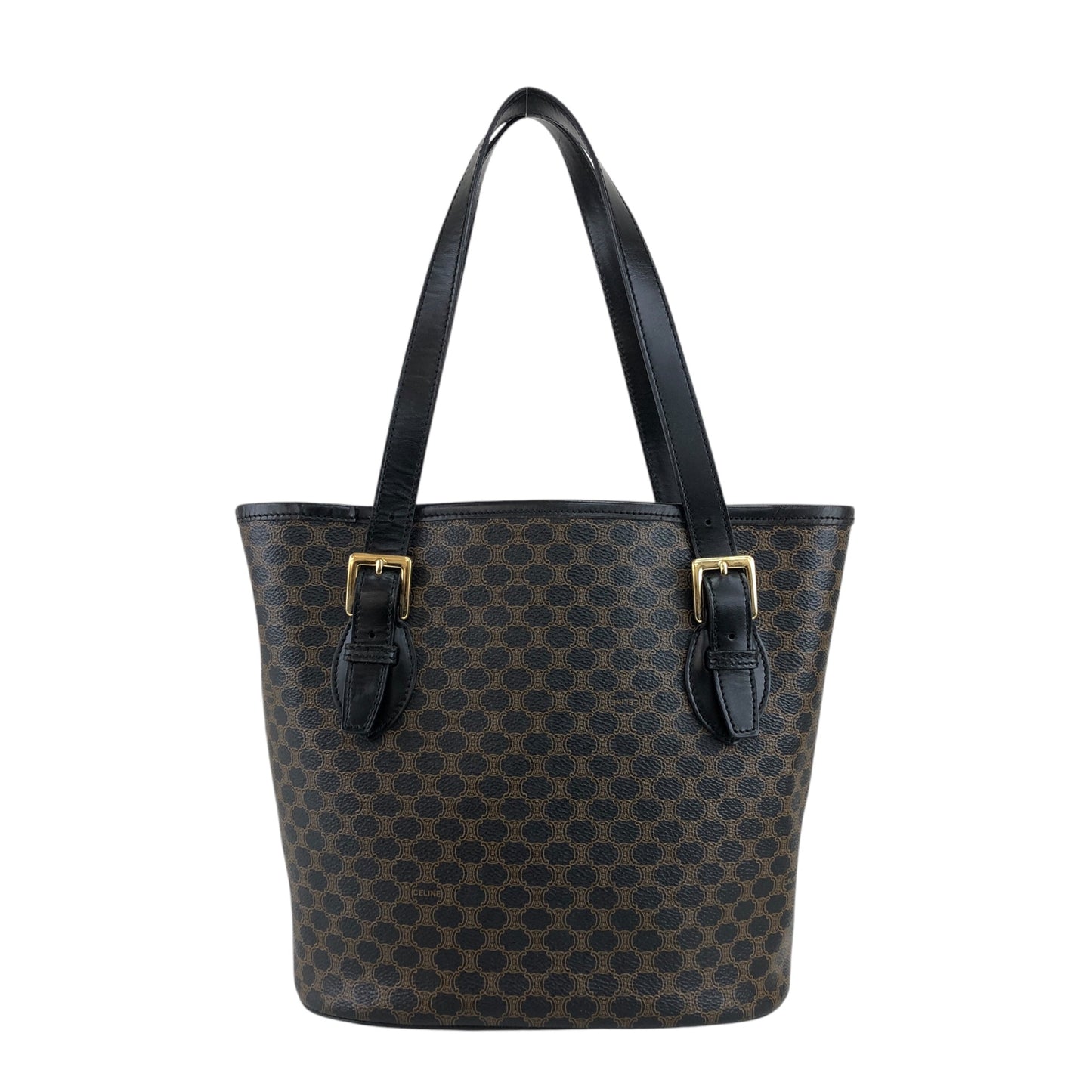 CELINE Macadam Handbag Shoulder bag Black Vintage 66gp7x