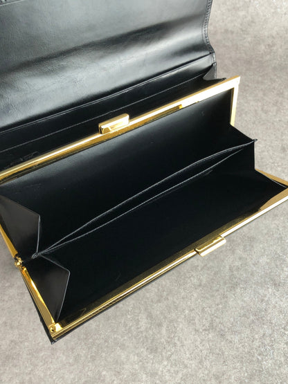 GIVENCHY Logo Long Wallet Black Vintage a34me5