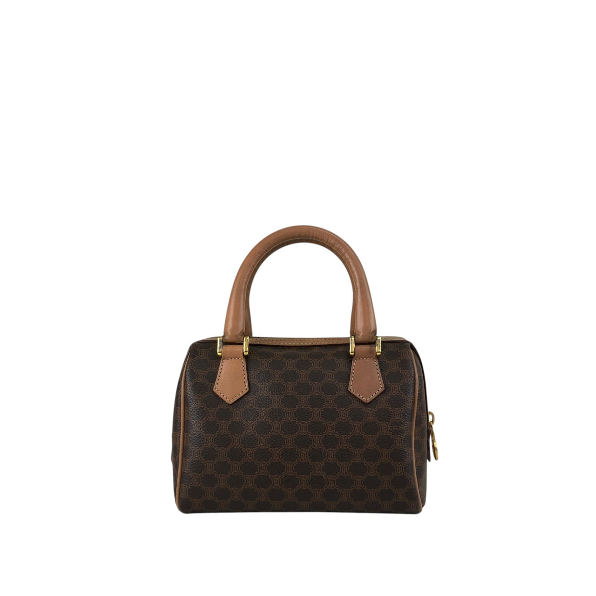 CELINE Macadam Two-way Small Boston bag Shoulder bag Brown Vintage asbejd