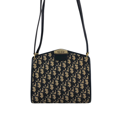 Christian Dior Trotter CD Logo Shoulder bag Navy Vintage 2vvpv4