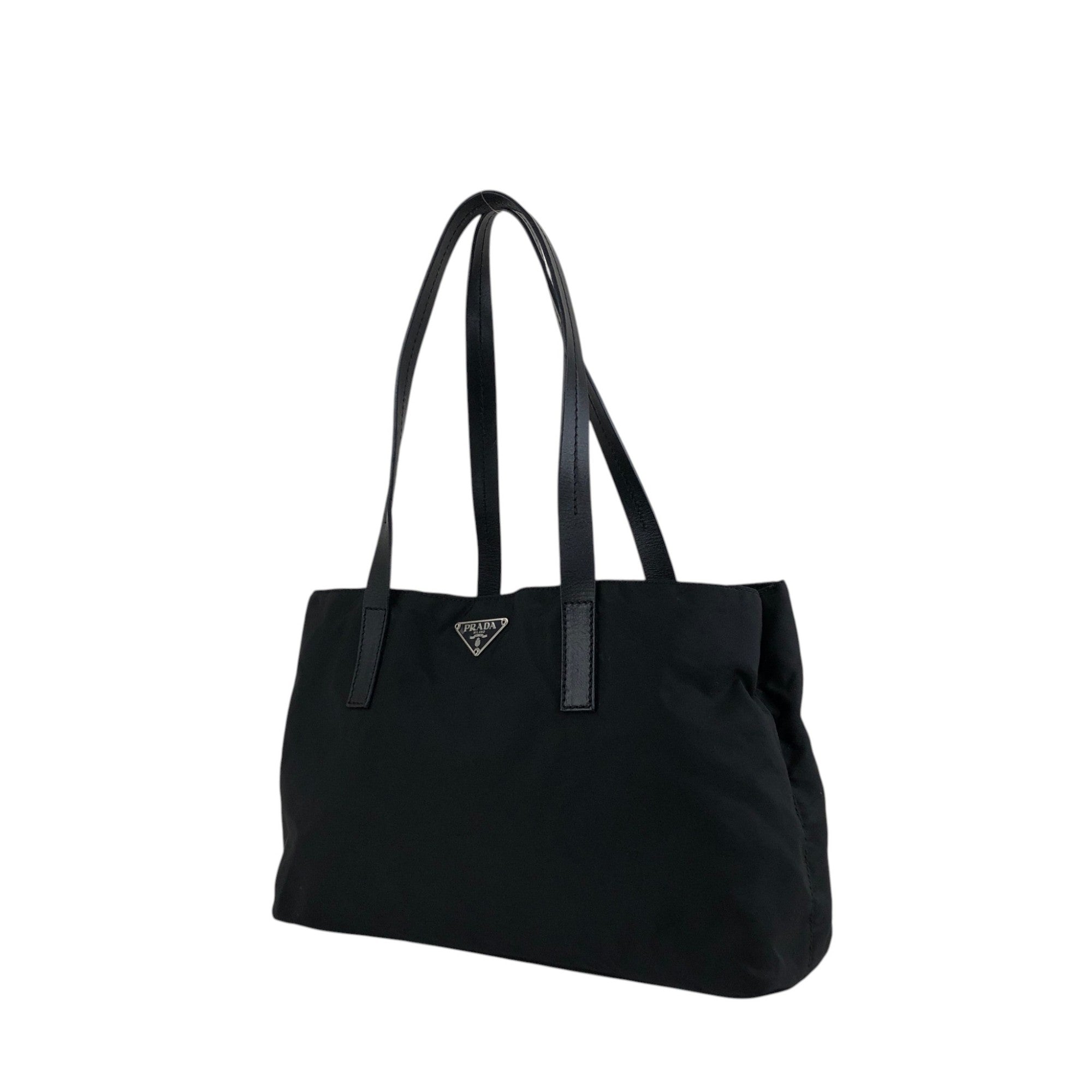 PRADA Tessuto Triangle Logo Totebag Black Vintage m6zub7