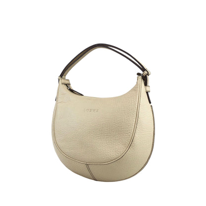 LOEWE Logo Embossed Round Shoulder bag Ivory Vintage 6858a6