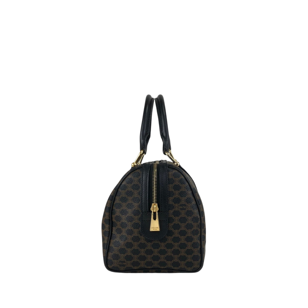 CELINE Macadam Blason Two-way Small Boston bag Shoulder bag Black Vintage anvhd8