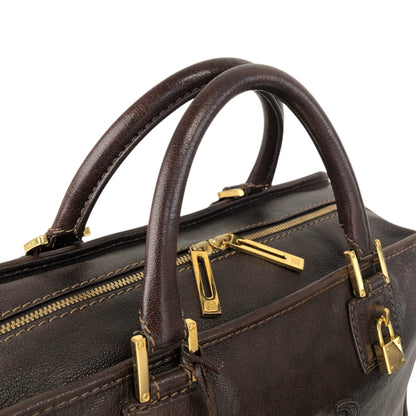 LOEWE Amazona Anagram Small Boston bag Handbag Brown Vintage kfcz5t