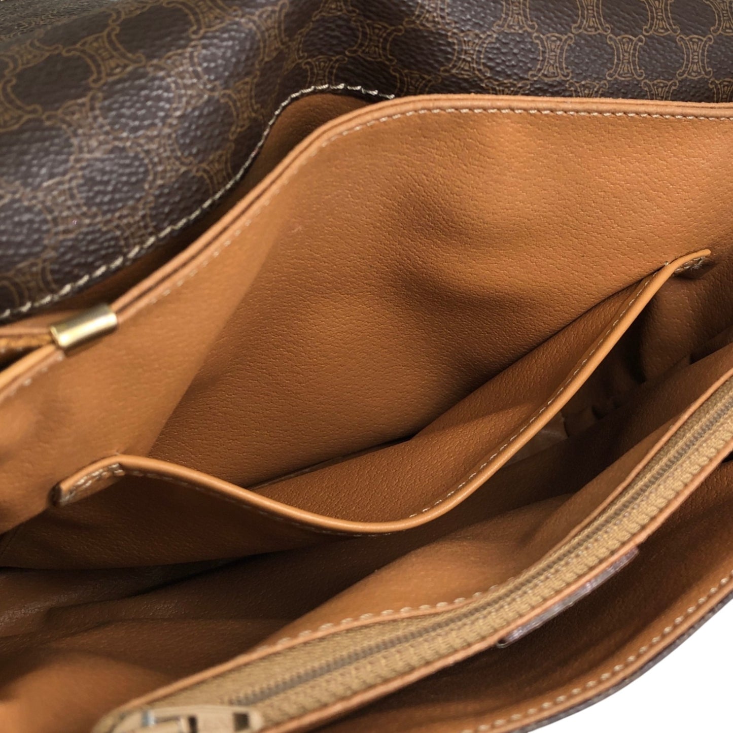 CELINE Macadam Horse Bit Shoulder bag Brown Vintage jdj37k