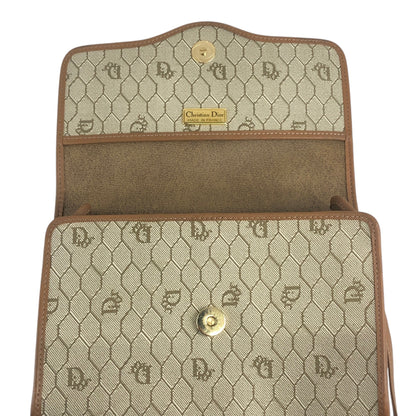 Christian Dior Honeycomb Pattern Shoulder bag Beige Vintage j4tc6b