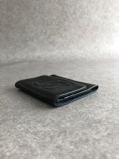 CHANEL Coco Mark Coin Purse Black Vintage 5byxkp