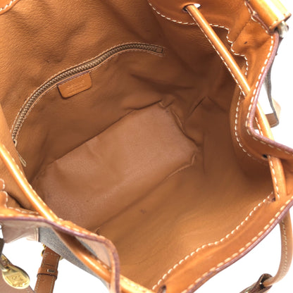CELINE Macadam Blason Drawstring Shoulder bag Brown Vintage p5vd3z