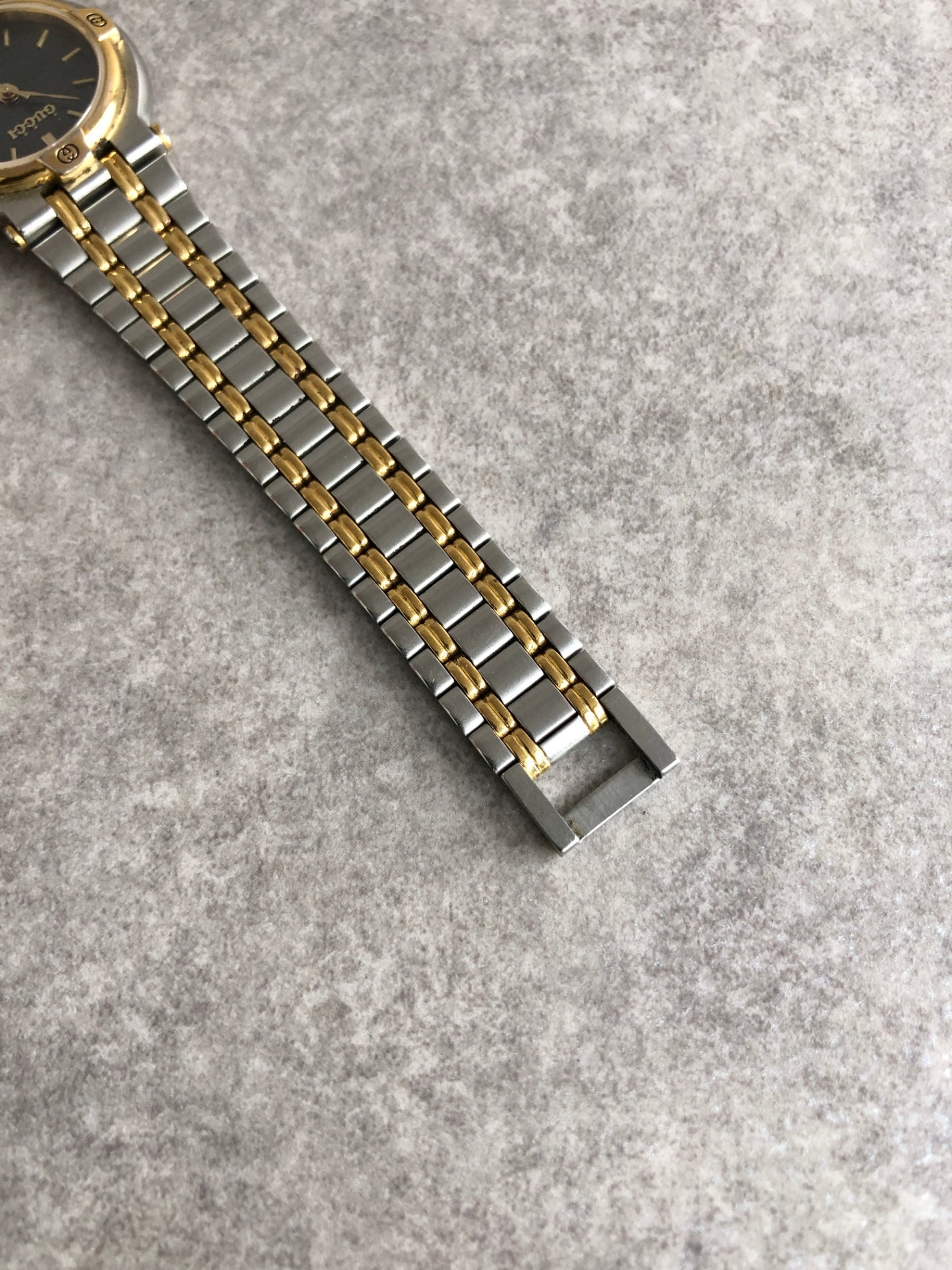 GUCCI GG Motif Watch Silver×Gold 9100L Vintage vgjnar
