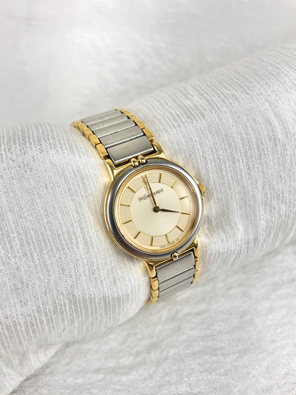 Yves Saint Laurent Quartz Watch Silver×Gold 2200-225481 Vintage dyfztf