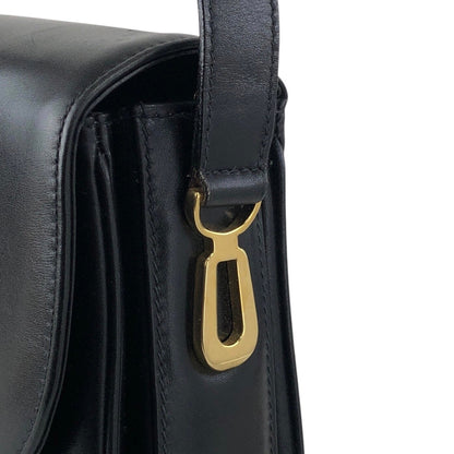 CELINE Blason Front Buckle Shoulder bag Black Vintage ery5dr