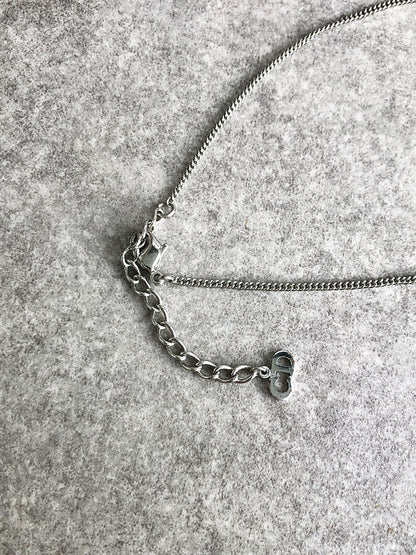 Christian Dior Logo Motif Necklace Silver Vintage m2w873