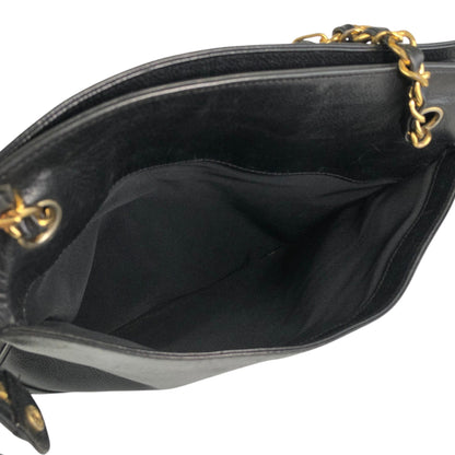 CHANEL Coco Mark Chain Shoulder bag Black Vintage gph8sd