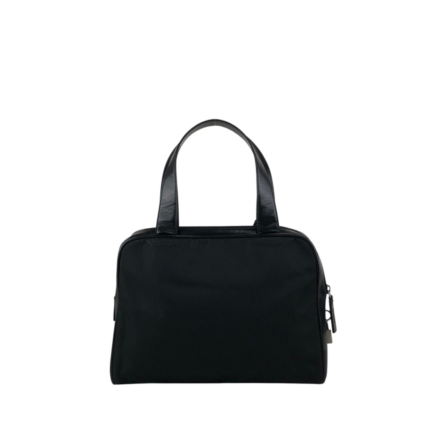 PRADA Tessuto Triangle Logo Handbag Black Vintage 3er6ru