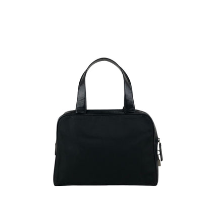 PRADA Tessuto Triangle Logo Handbag Black Vintage 3er6ru