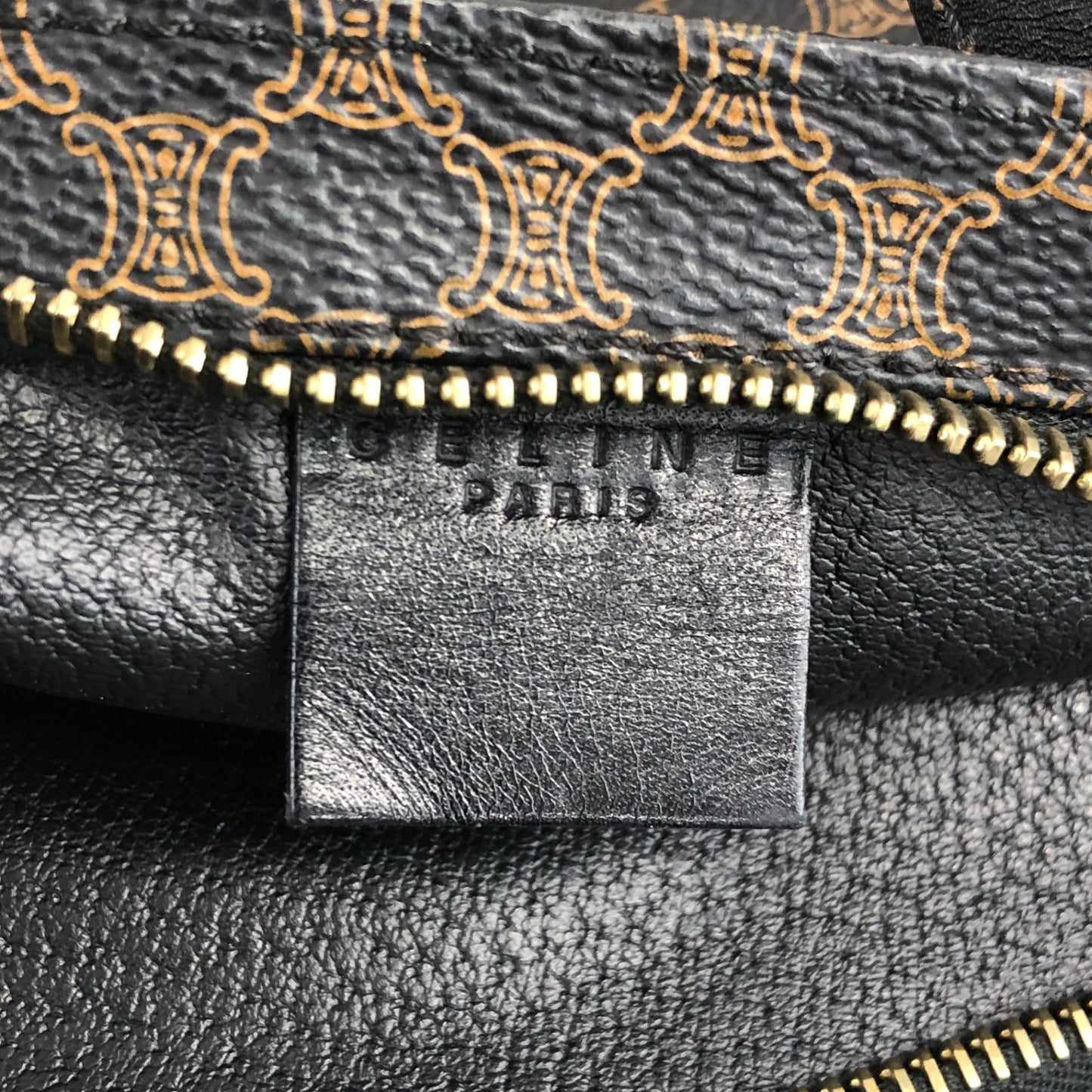 CELINE Macadam Shoulder bag Black Vintage xhkb75