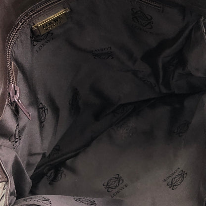 LOEWE Anagram 皮革抽繩單肩包棕色復古 ydkgd6 