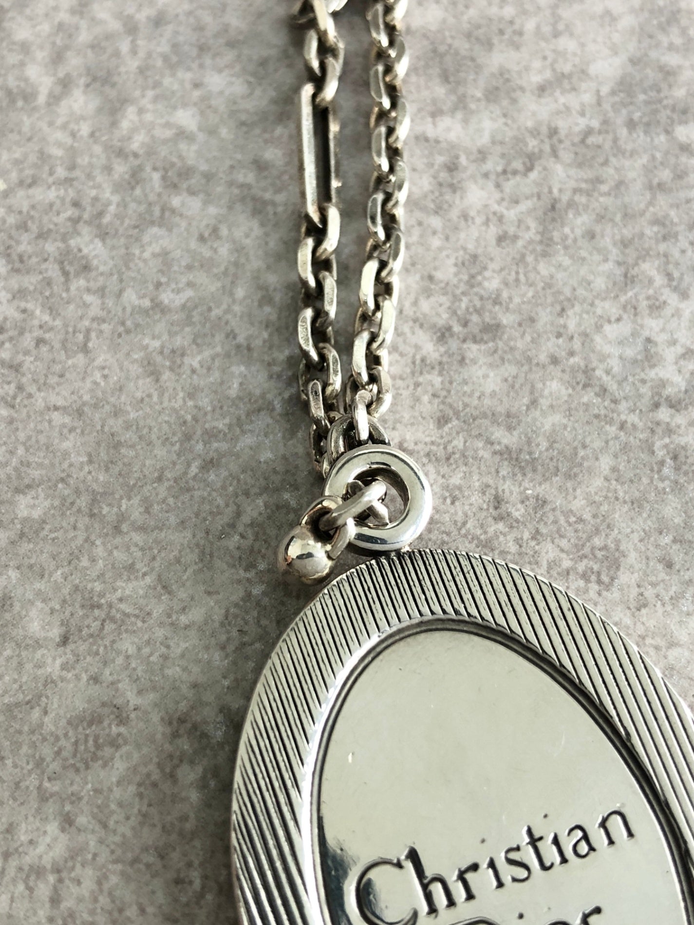 Christian Dior Logo Motif Charm Silver Vintage adxprv