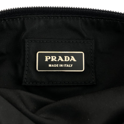 PRADA 三角形標誌斜背包 單肩包 黑色 復古 agzse3