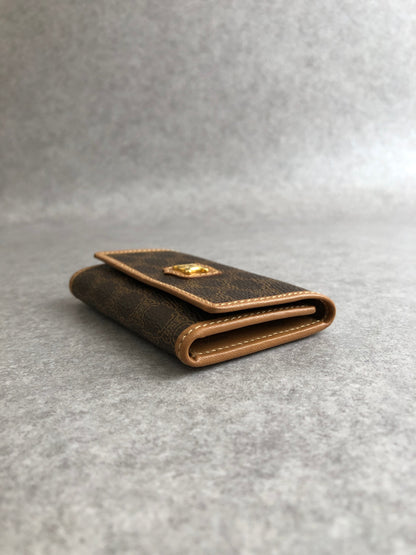 CELINE Macadam Blason Key Case Brown Vintage ugjspr