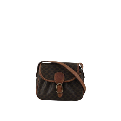 CELINE Macadam Front Buckle Shoulder bag Brown Vintage hkdpre