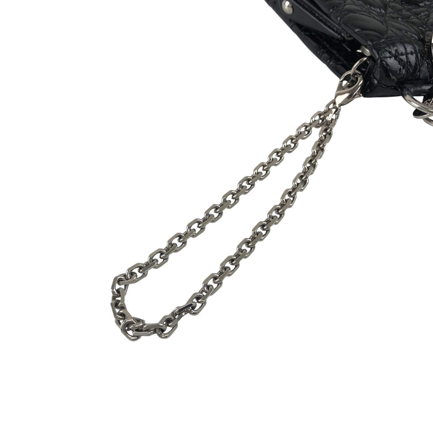 Christian Dior Cannage Logo Charm Handbag Black Vintage gk2smc