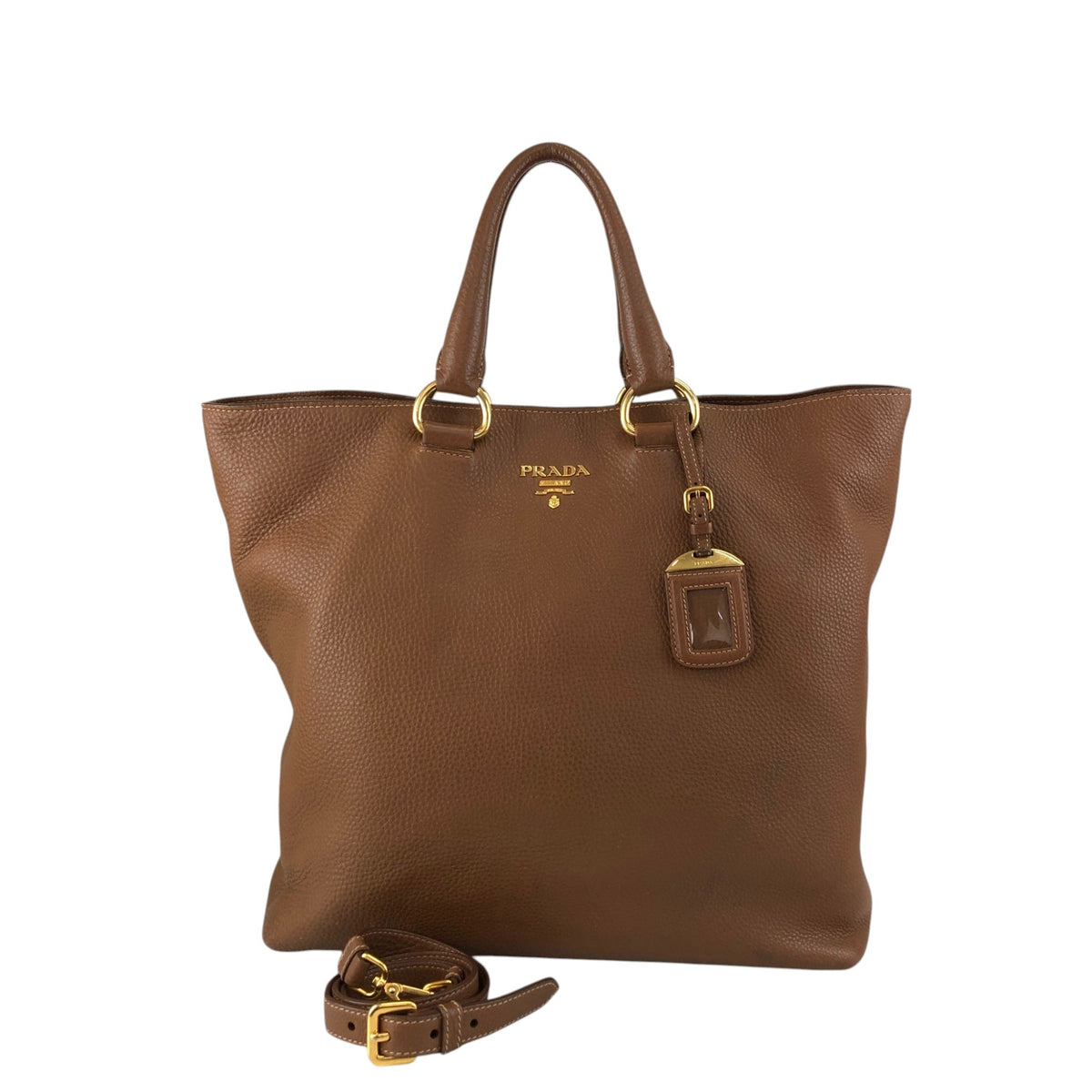 PRADA Logo Two-way Totebag Shoulder bag Brown Vintage 38ggy4