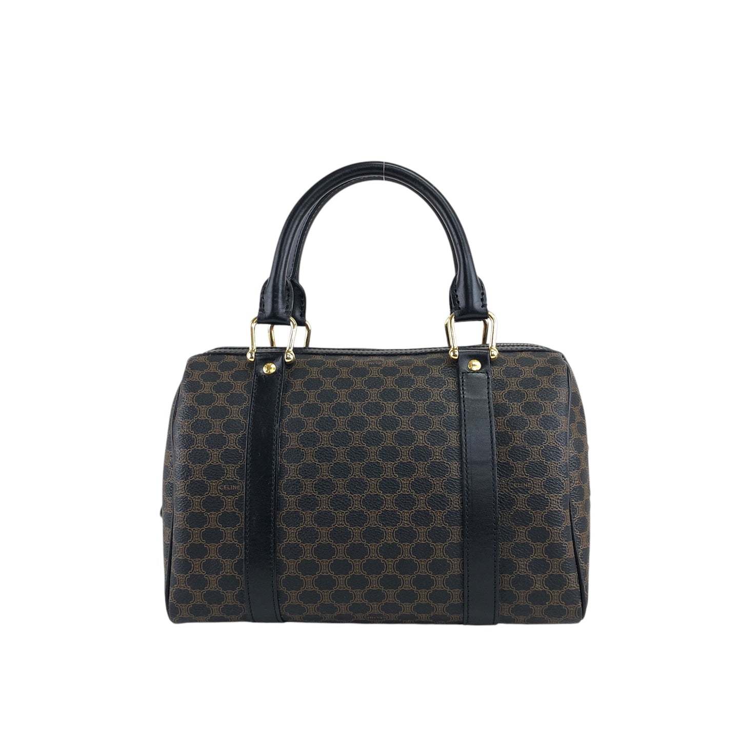 CELINE Macadam Blason Two-way Boston bag Shoulder bag Black Vintage u3fgiw