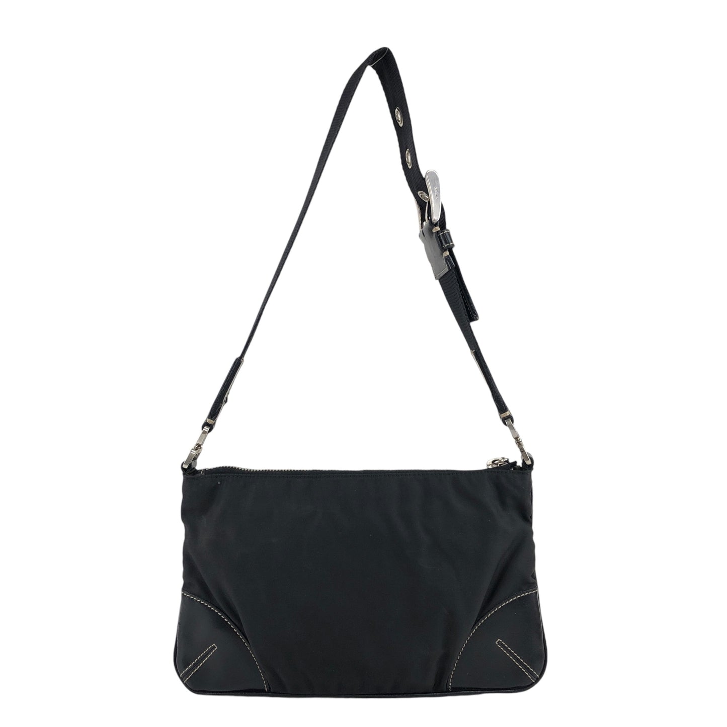 PRADATriangle Logo Small Shoulder bag Black Vintage fsngjy