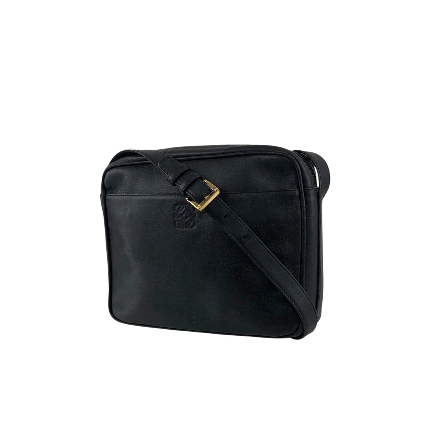 LOEWE Anagram Crossbody Shoulder bag Black Vintage bftpuc