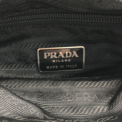 PRADA Triangle Logo Front Buckle Shoulder bag Black Vintage nwz8ph