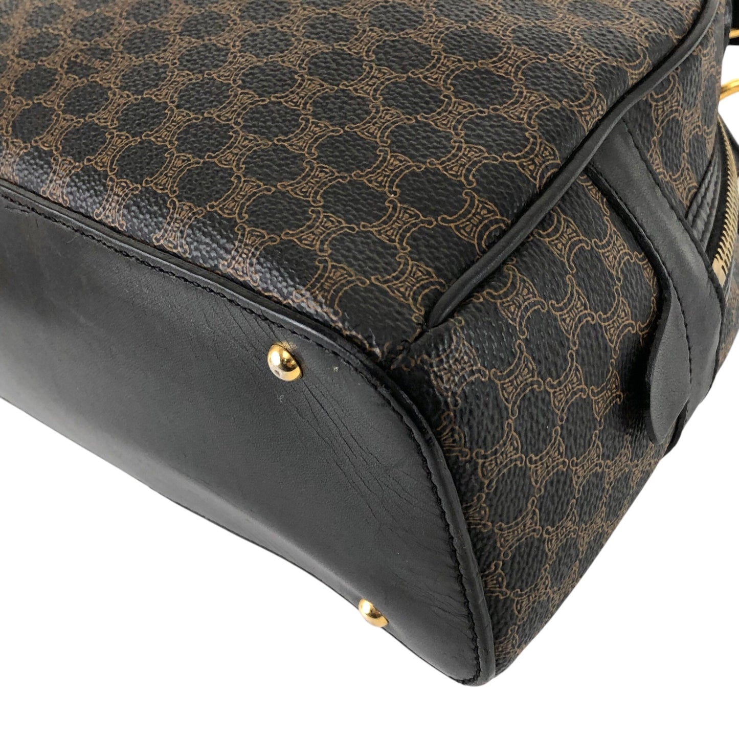 CELINE Macadam Blason Handbag Black Vintage guswt5