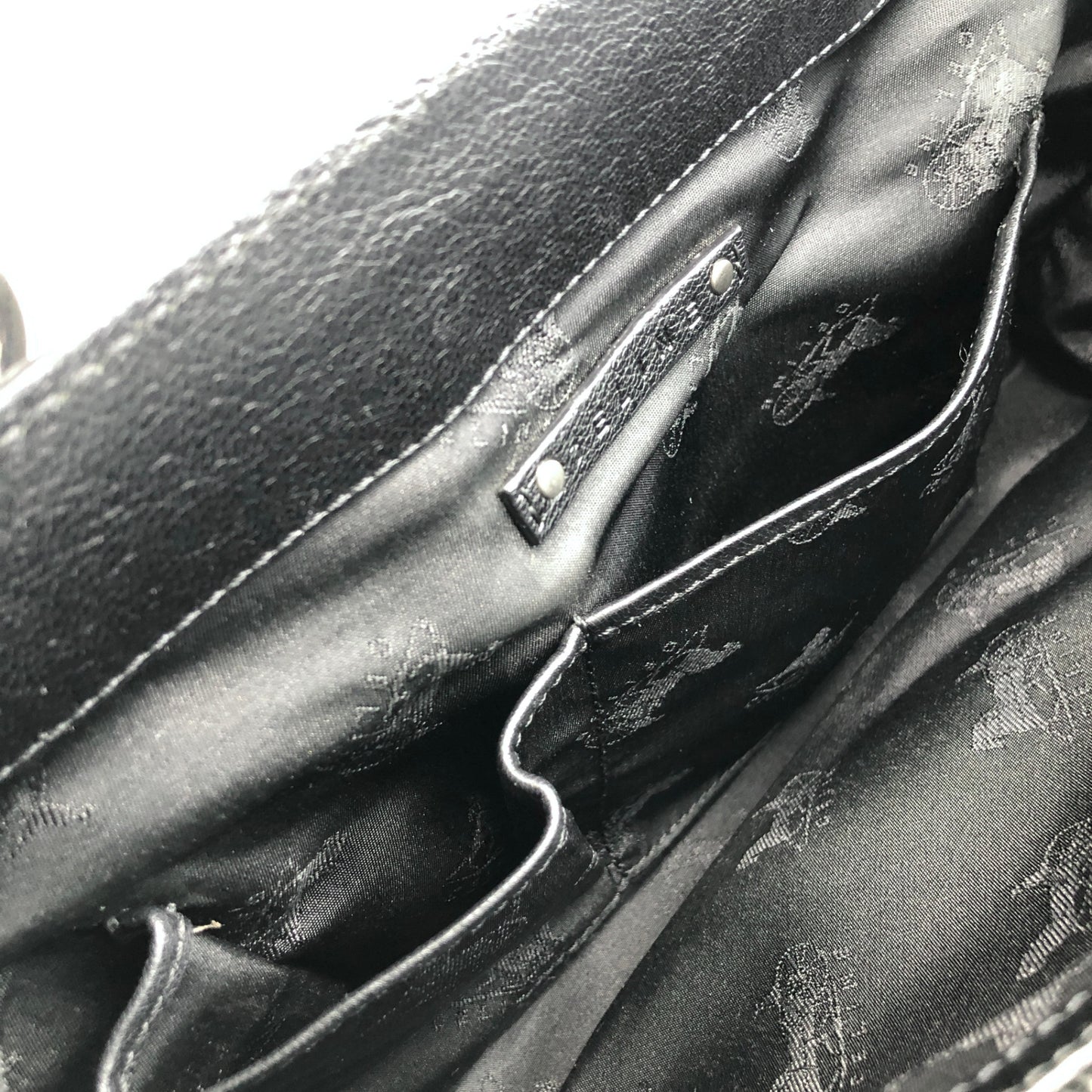 CELINE Logo Handbag Black Vintage p2zgdh