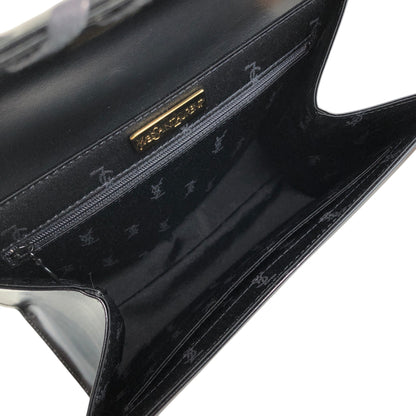 Yves Saint Laurent Logo Embossed Stitch Top Handle Handbag Black Vintage 5rym7i