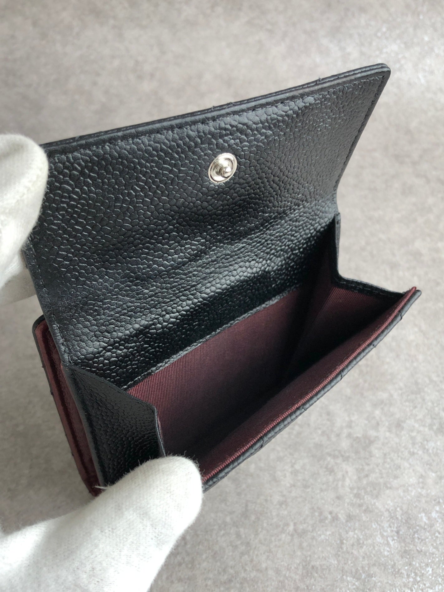 CHANEL Coco Mark Folded Wallet Black Vintage f4xrcc