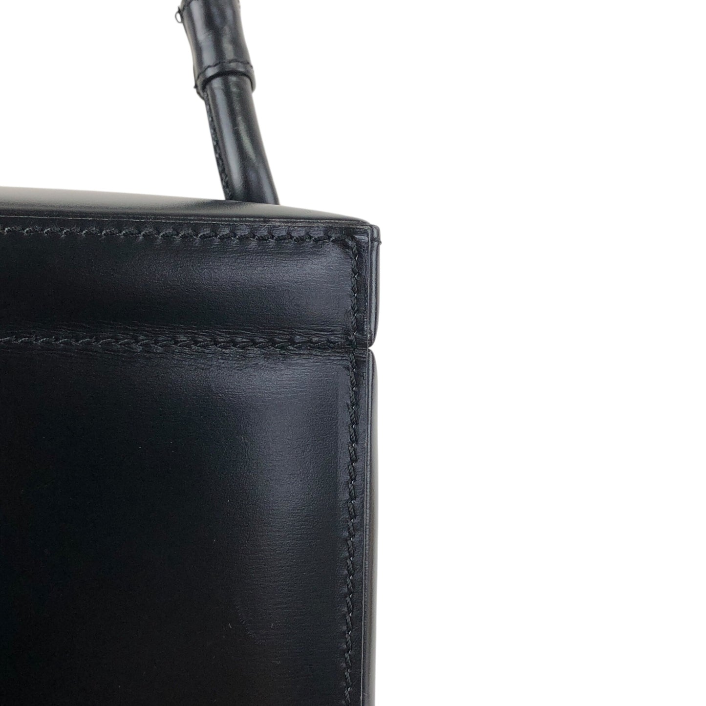 LOEWE Logo Front Lock Small Handbag Vanity bag Black Vintage ttbuhr