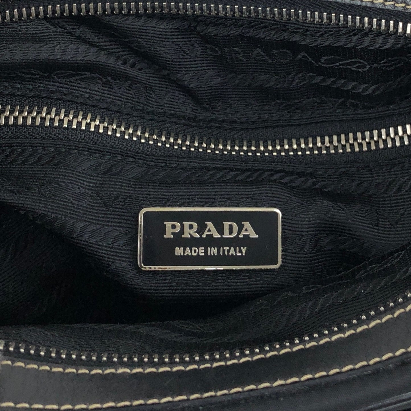 PRADA Triangle Logo Handbag Shoulder bag Black Vintage ntuyze