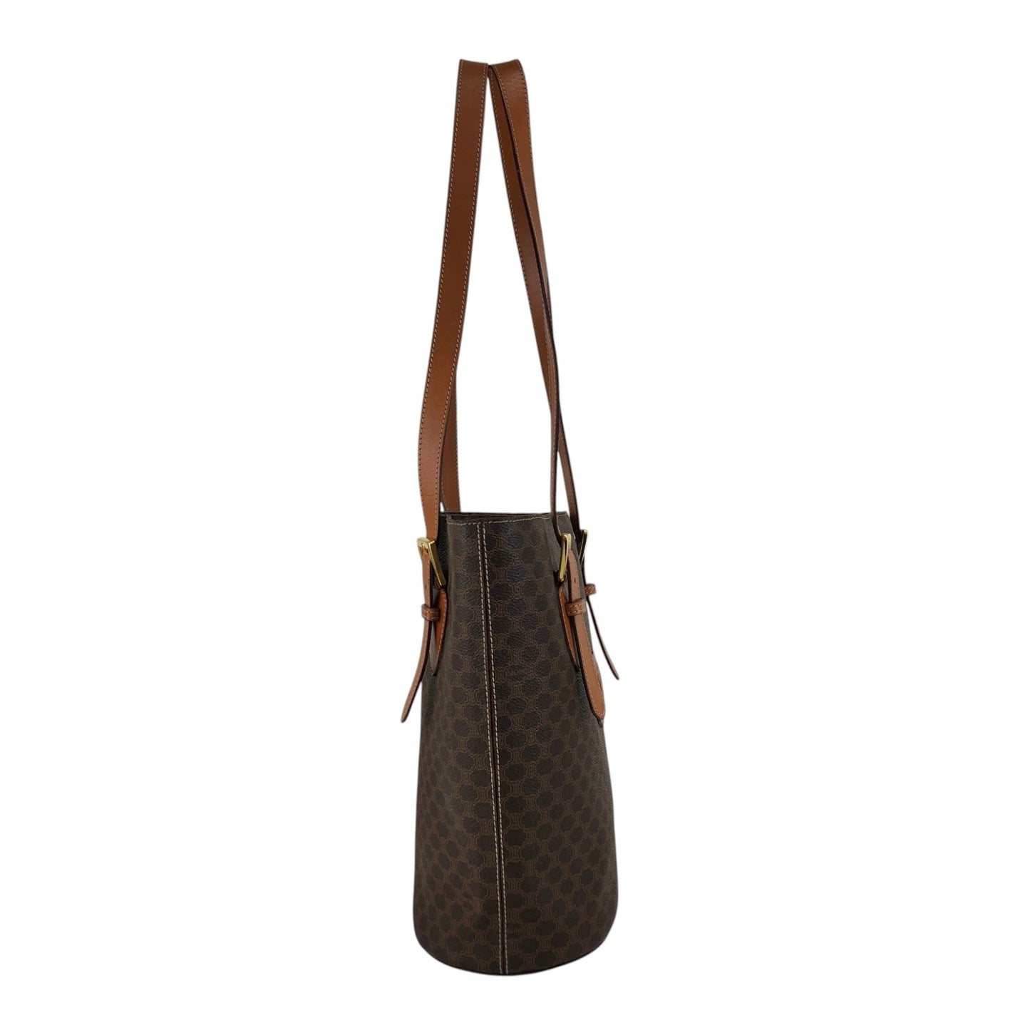 CELINE Macadam Blason Handbag Totebag Brown Vintage 6pe5na
